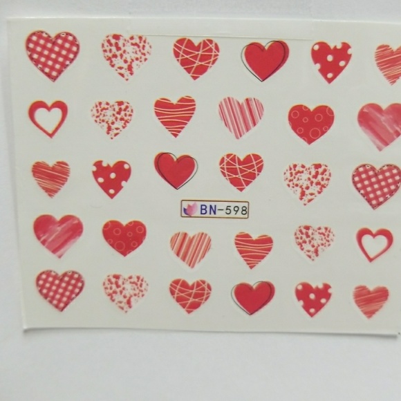 Nail decal sticker red BN-598 - Picture 2 of 3